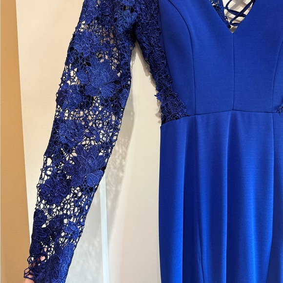 Lulus long sleeve prom dress size medium beautiful detail with lace up back - Picture 6 of 14